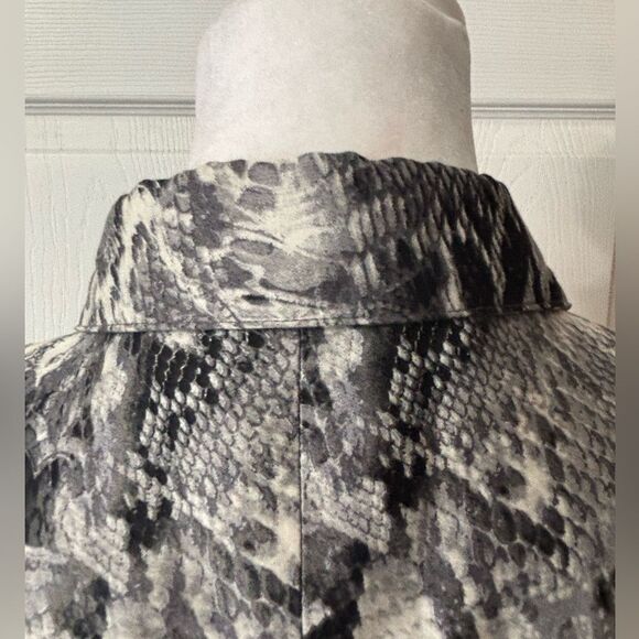 Rickie Freeman for Teri Jon Sleeveless Snakeskin Dress Size 12 Fit & Flare Edgy - Picture 8 of 13